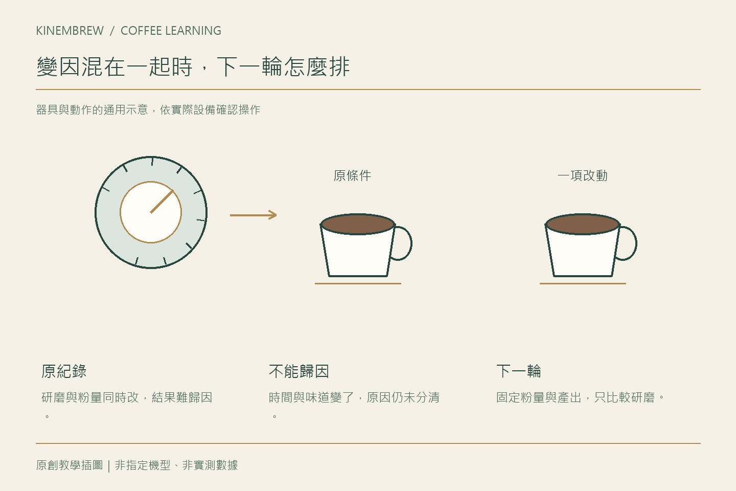 練咖啡為什麼要控制變因？一次比較一個問題