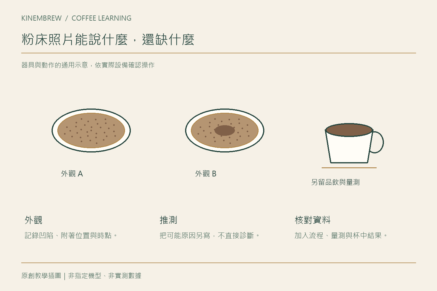 手沖粉床外觀能當答案嗎？學習時如何保留判斷條件